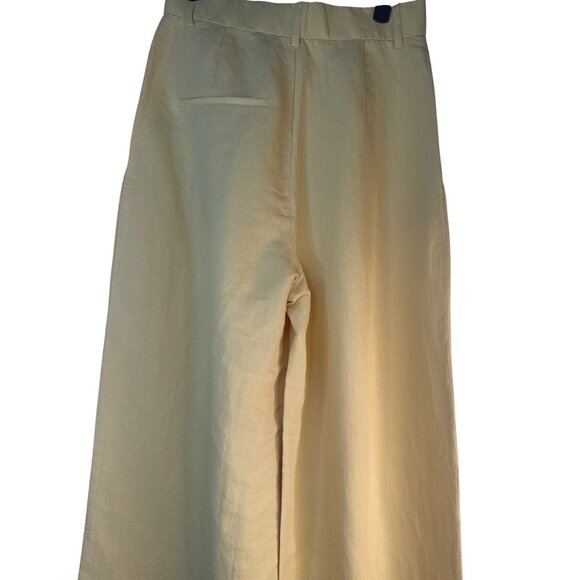 2/$30 ZARA XS Yellow High Rise Wide-Leg Linen & Cotton Blend Pants - Picture 11 of 16